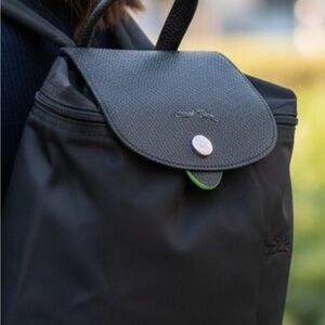 Longchamp Black small Textured Tote